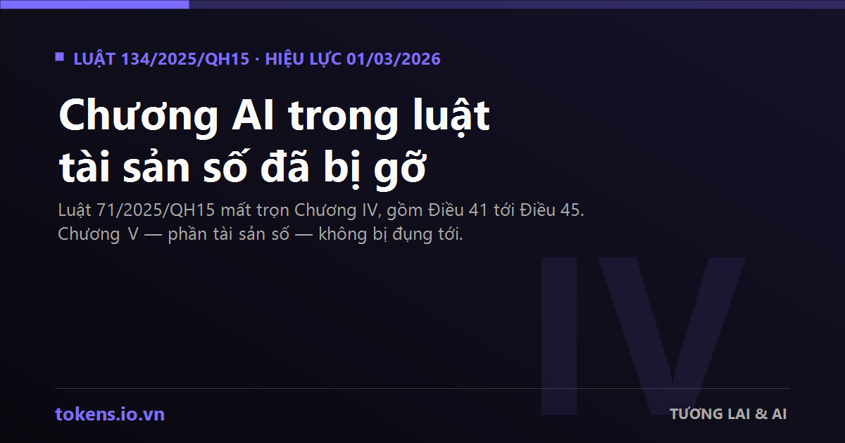 Bìa: Chương AI trong luật tài sản số đã bị gỡ — và Việt Nam có luật AI riêng từ 01/3/2026