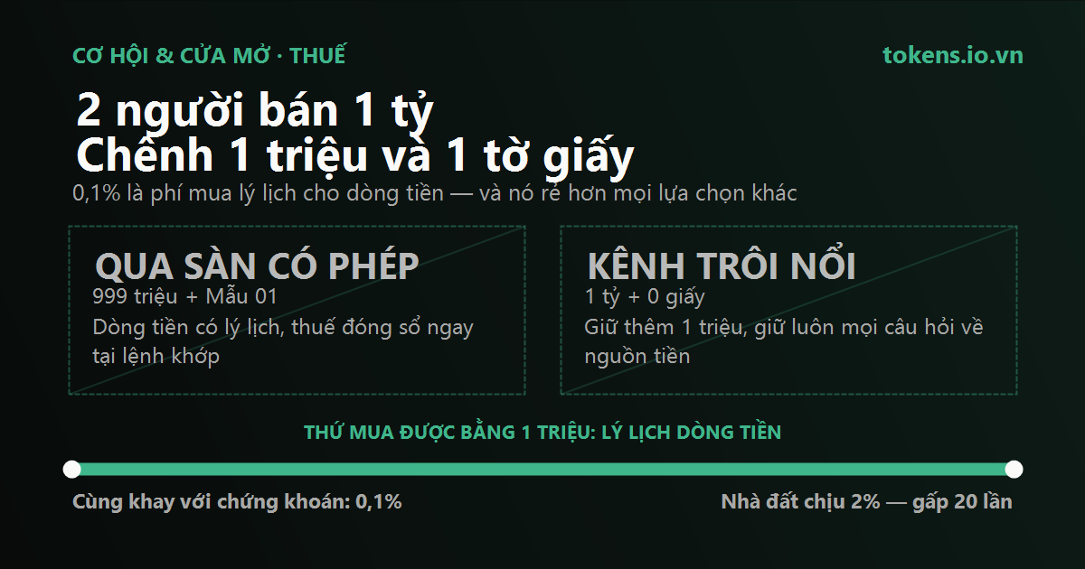 Bìa: 2 người bán 1 tỷ, chênh nhau 1 triệu — và 1 tờ giấy đáng hơn số tiền chênh