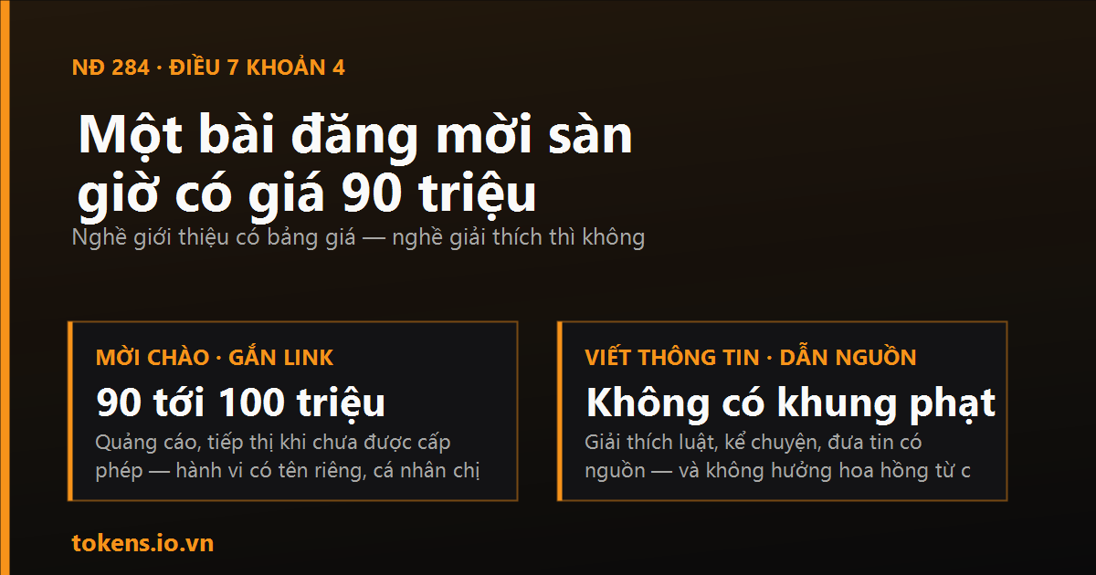 Bìa: Một bài đăng mời sàn giờ có giá 90 tới 100 triệu