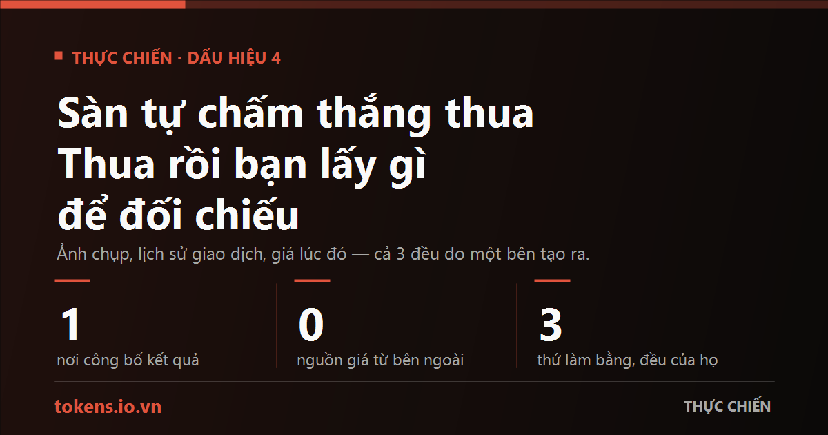 Bìa: Sàn tự chấm thắng thua. Thua rồi, bạn lấy gì để đối chiếu?